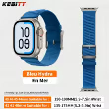 สายนาฬิกาข้อมือ New Kebitt En Mer Bleu Nuit Single Tour สำหรับ Apple Watch Ultra 3 2 Series 1110 9 8 7 6 5 4 SE 3 ขนาด 46 มม. 45 มม.
