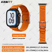 สายนาฬิกาข้อมือ New Kebitt En Mer Bleu Nuit Single Tour สำหรับ Apple Watch Ultra 3 2 Series 1110 9 8 7 6 5 4 SE 3 ขนาด 46 มม. 45 มม.