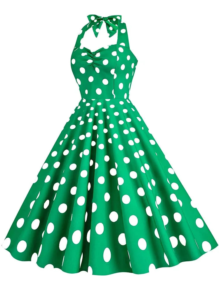 ชุดเดรสสีดำพิมพ์ลายจุดวินเทจสำหรับผู้หญิงชุดเดรสคอลึกcosplayชุดเดรสเซ็กซี่สำหรับปาร์ตี้ดูร้อน