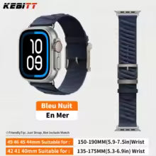 สายนาฬิกาข้อมือ New Kebitt En Mer Bleu Nuit Single Tour สำหรับ Apple Watch Ultra 3 2 Series 1110 9 8 7 6 5 4 SE 3 ขนาด 46 มม. 45 มม.