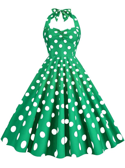 ชุดเดรสสีดำพิมพ์ลายจุดวินเทจสำหรับผู้หญิงชุดเดรสคอลึกcosplayชุดเดรสเซ็กซี่สำหรับปาร์ตี้ดูร้อน