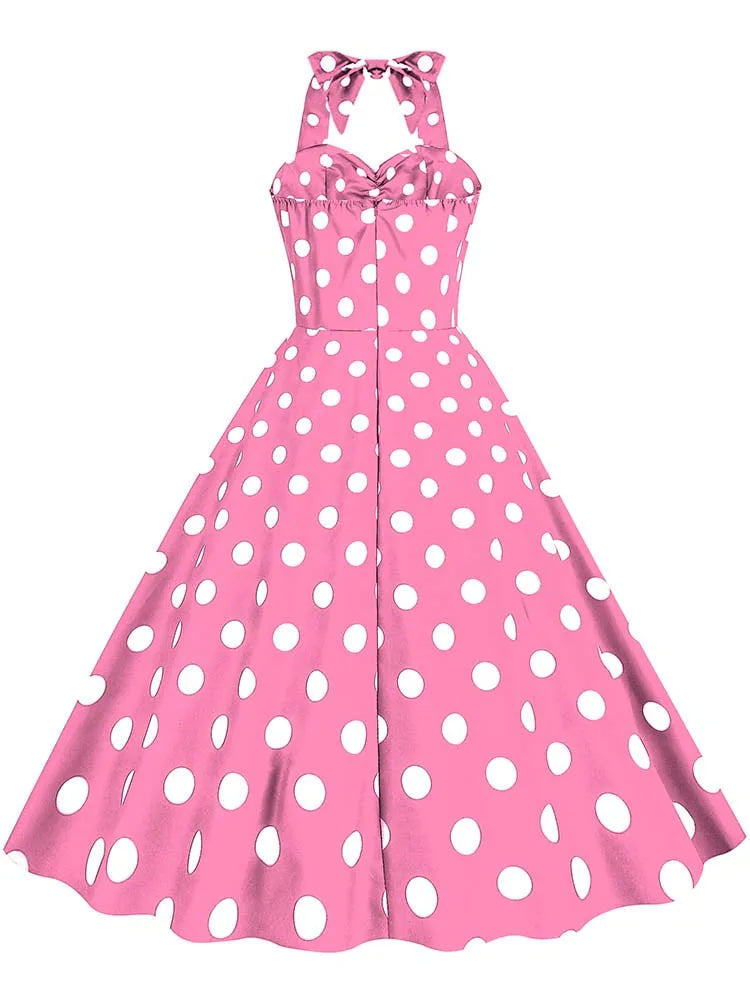 ชุดเดรสสีดำพิมพ์ลายจุดวินเทจสำหรับผู้หญิงชุดเดรสคอลึกcosplayชุดเดรสเซ็กซี่สำหรับปาร์ตี้ดูร้อน