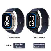 สายนาฬิกาข้อมือ New Kebitt En Mer Bleu Nuit Single Tour สำหรับ Apple Watch Ultra 3 2 Series 1110 9 8 7 6 5 4 SE 3 ขนาด 46 มม. 45 มม.